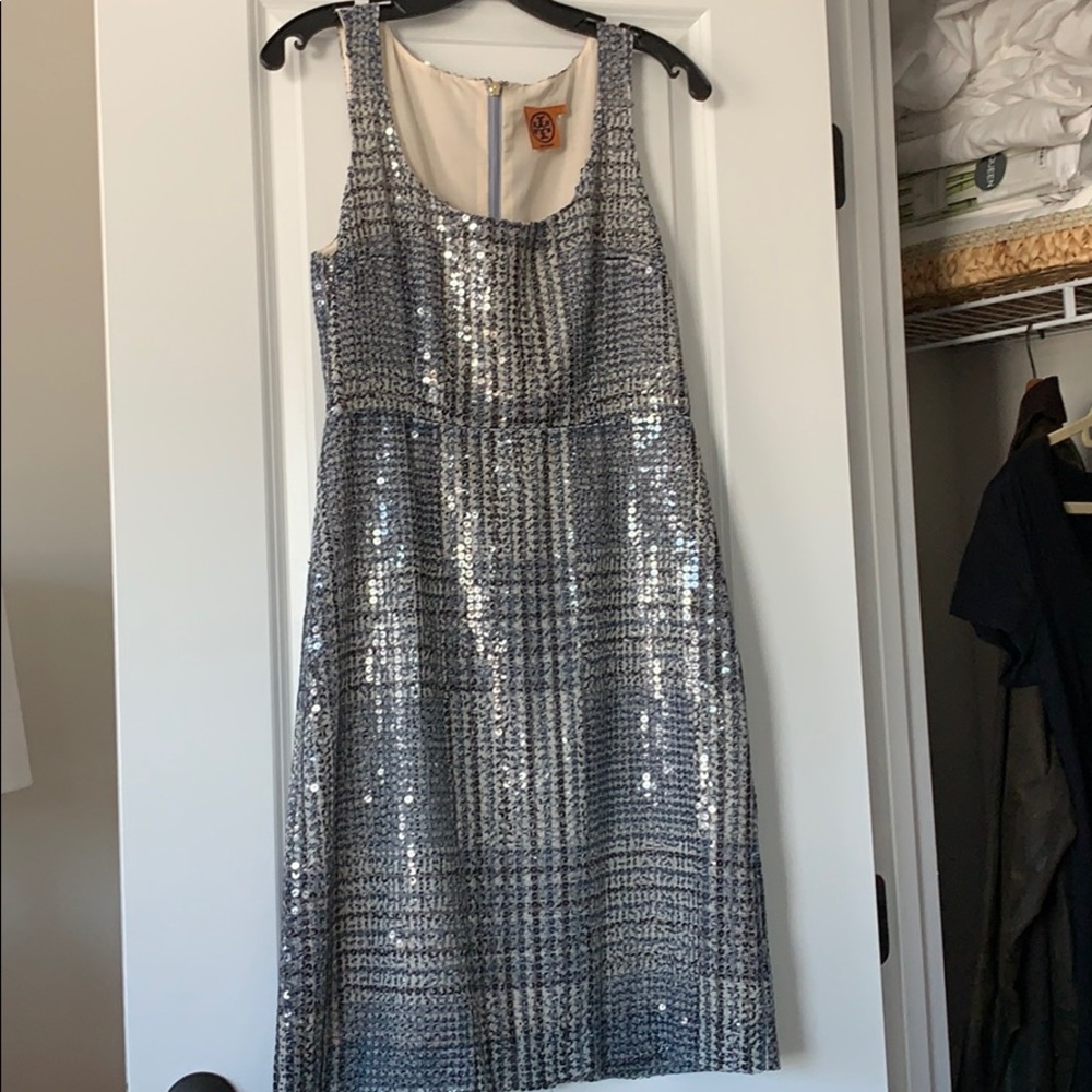 Tory Burch blue sequin dress- size 6